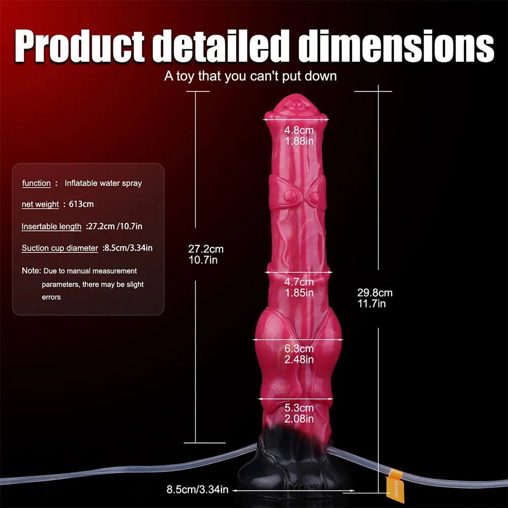 Ejaculating Horse Animal Dildo - Silicone Knotted Horse Dildo