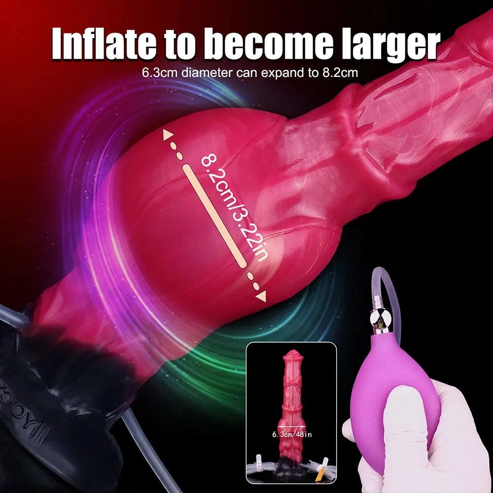 Ejaculating Horse Animal Dildo - Silicone Knotted Horse Dildo