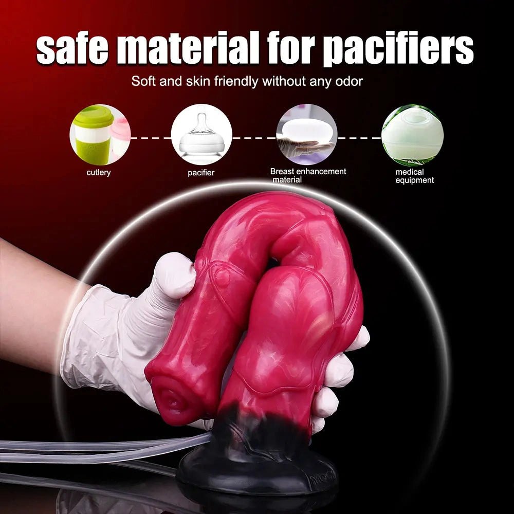 Ejaculating Horse Animal Dildo - Silicone Knotted Horse Dildo