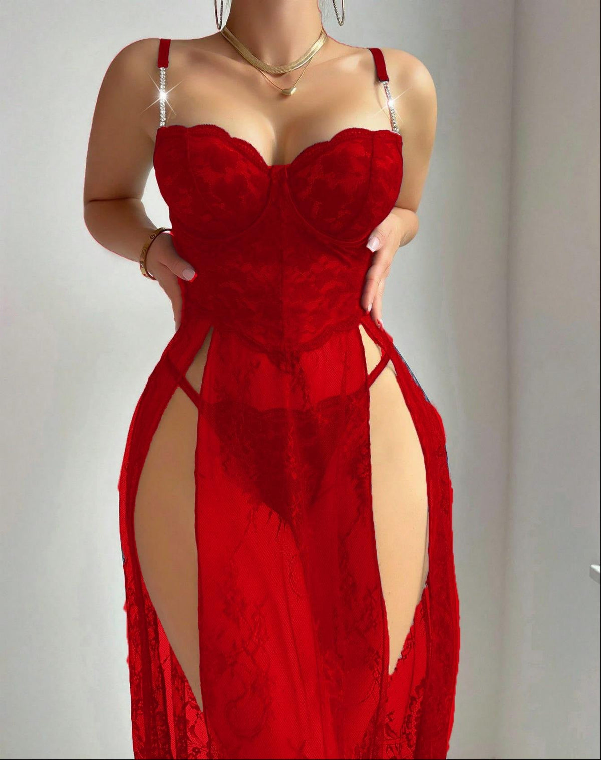 Elegant Lace Corset Nightgown - Sexy Sleepwear for Women
