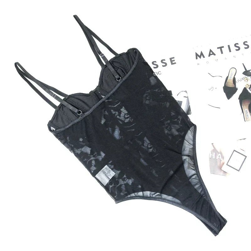 Embroidered Sculpting Lace Corset - Bustier Lingerie Top