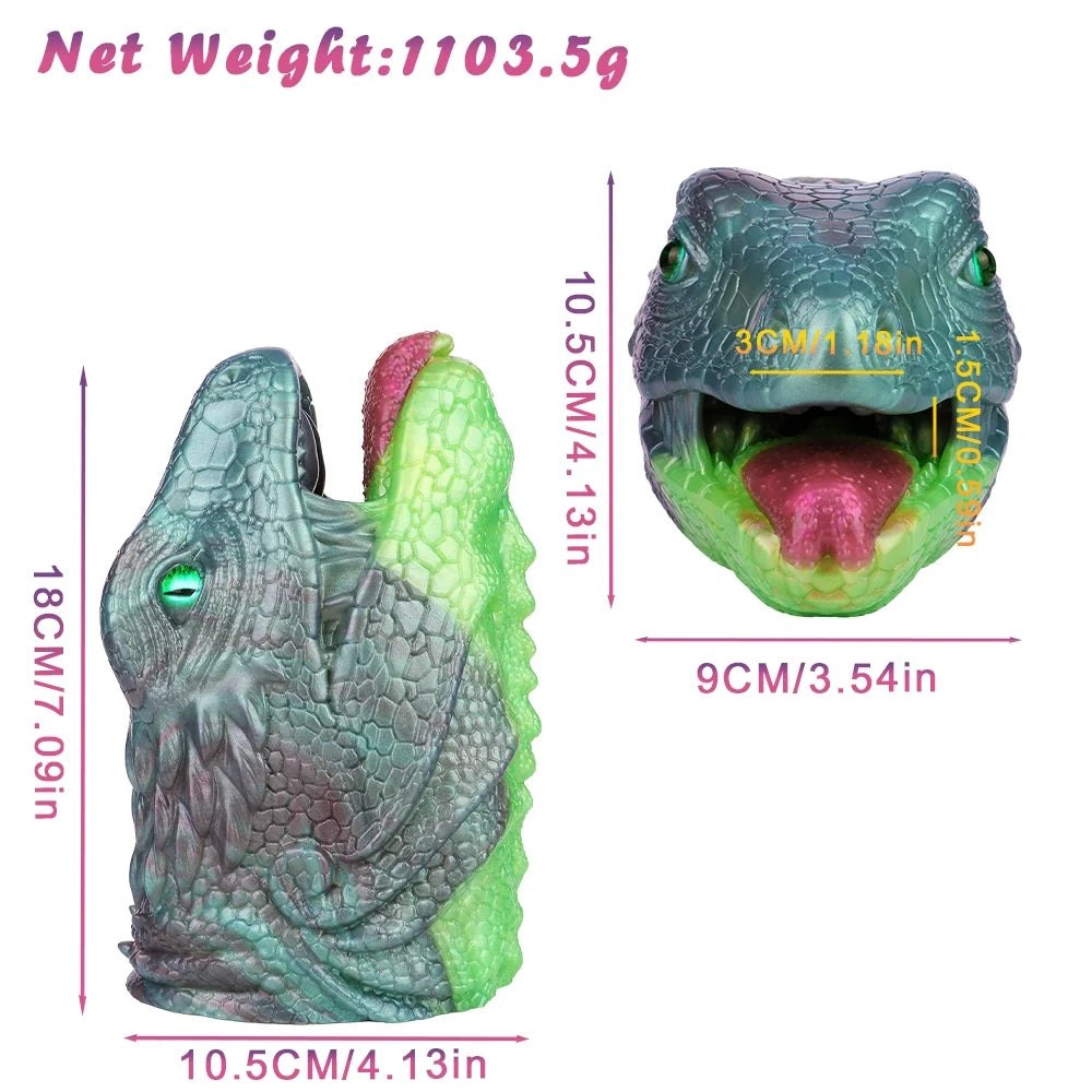 Emerald Lizard Head Masturbator - Fantasy Reptile Stroker