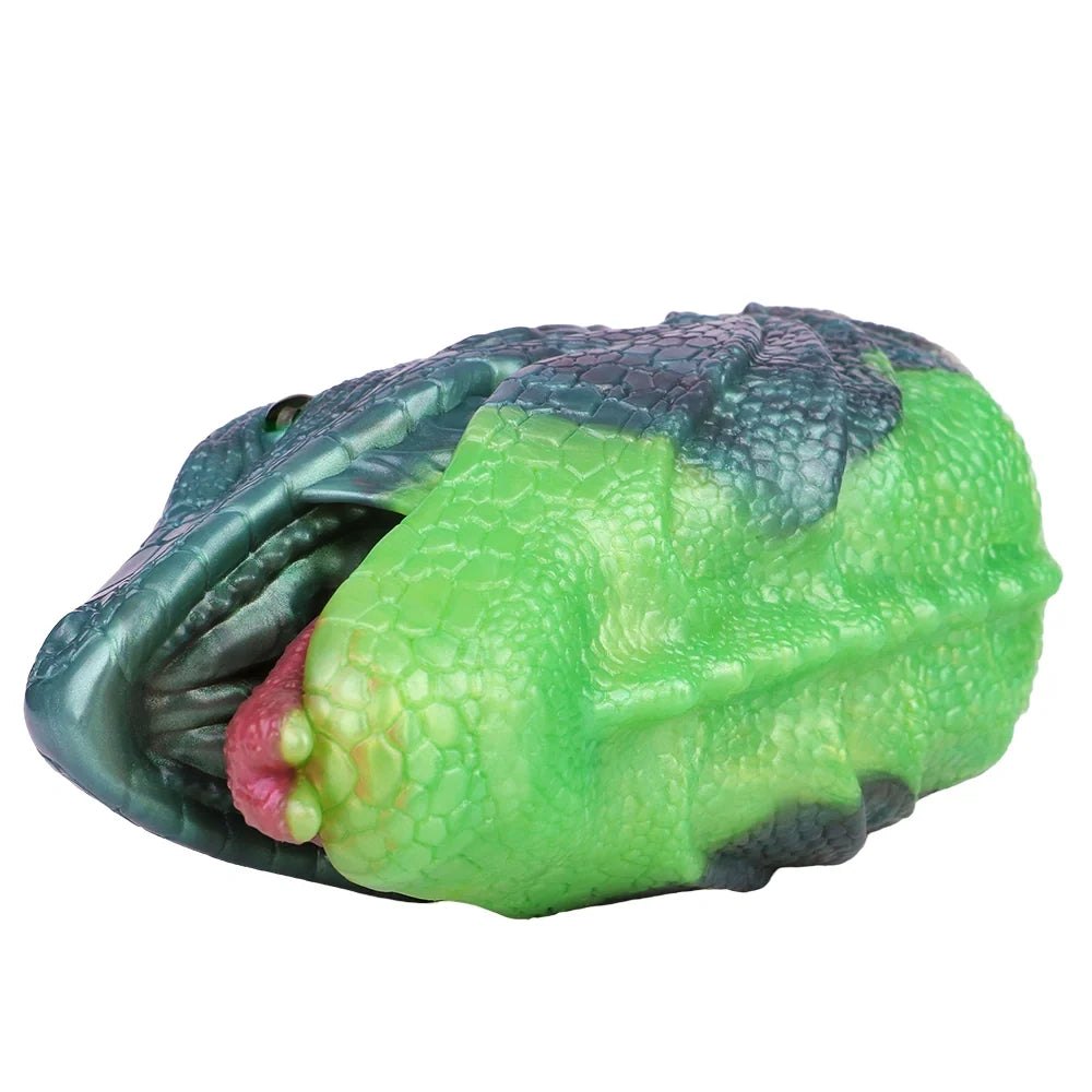 Emerald Lizard Head Masturbator - Fantasy Reptile Stroker