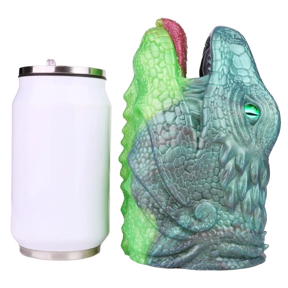 Emerald Lizard Head Masturbator - Fantasy Reptile Stroker