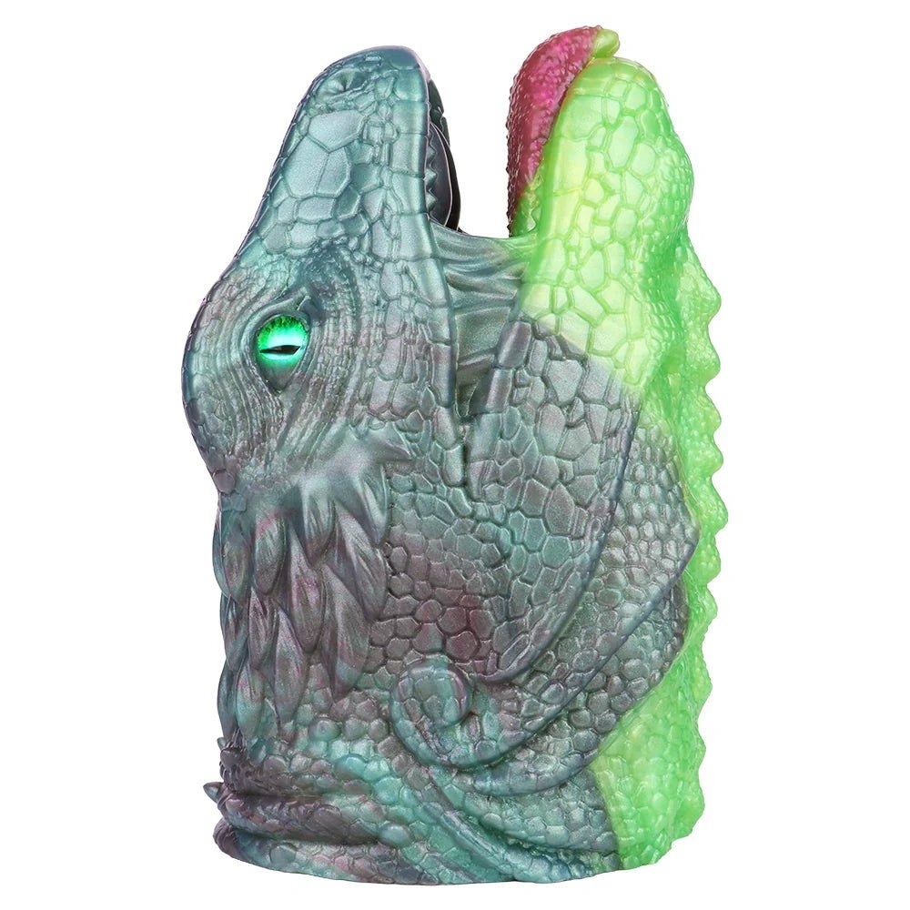 Emerald Lizard Head Masturbator - Fantasy Reptile Stroker
