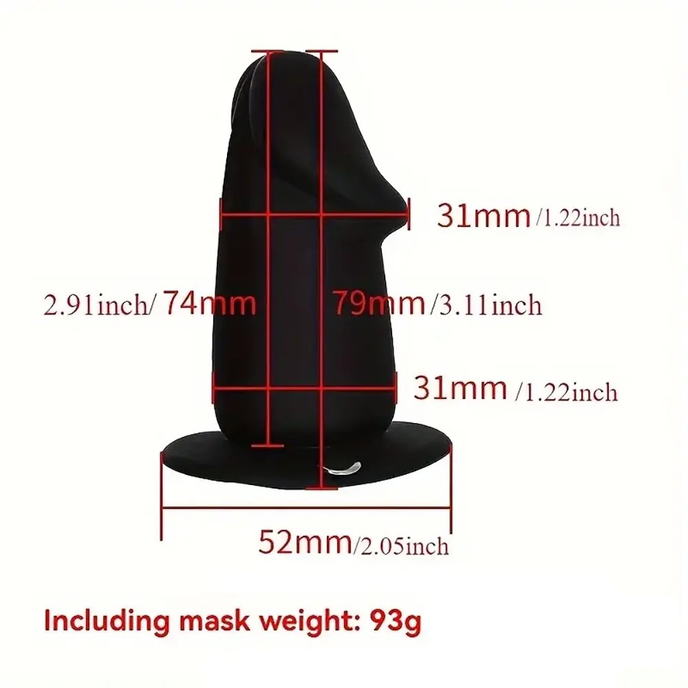 Face Mask with Silicone Gag Dildo - BDSM Blindfold Set
