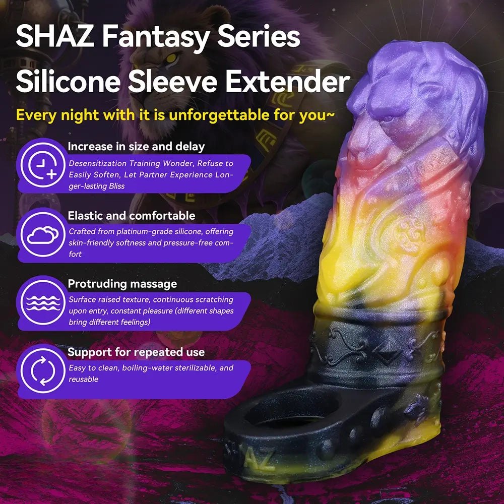 Fantasy Cock Sleeve 4.92in - Dragon Dildo Textured Sleeve