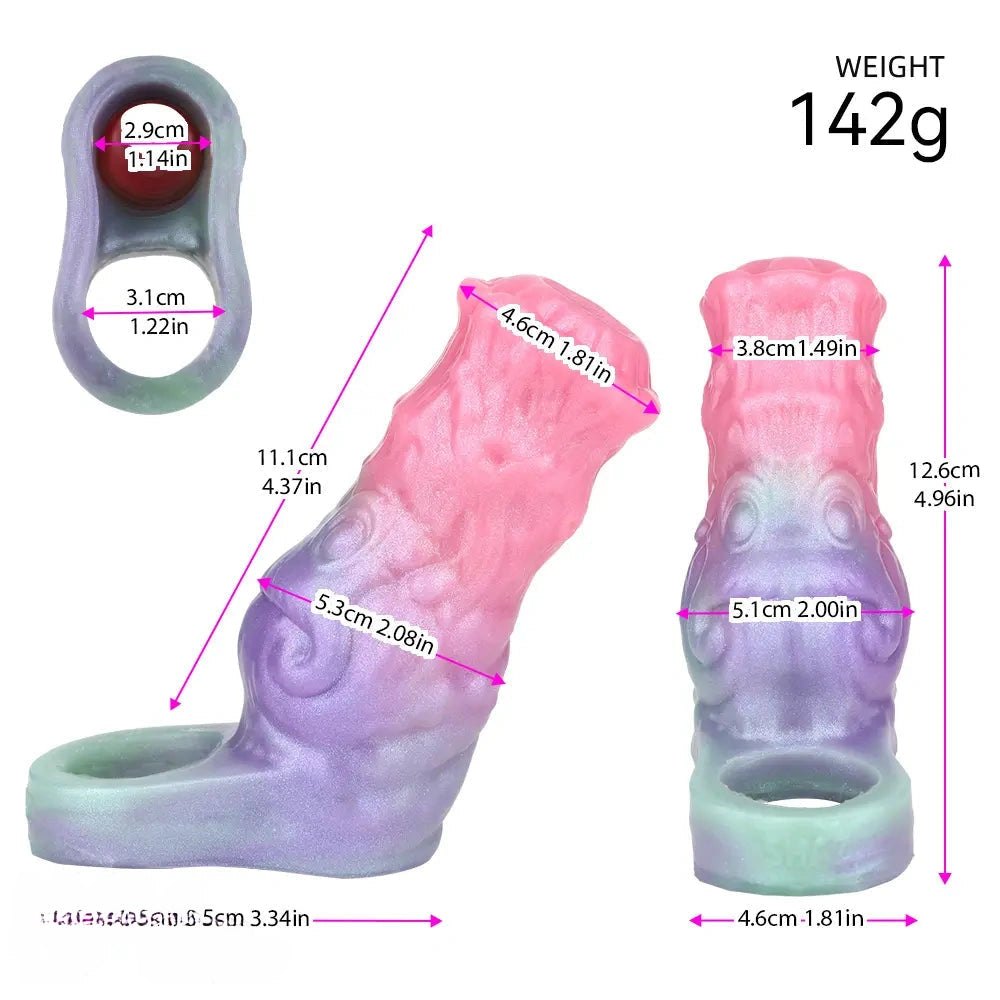 Fantasy Hollow Sleeve Extender 5 in - Fantasy Dragon Dildo