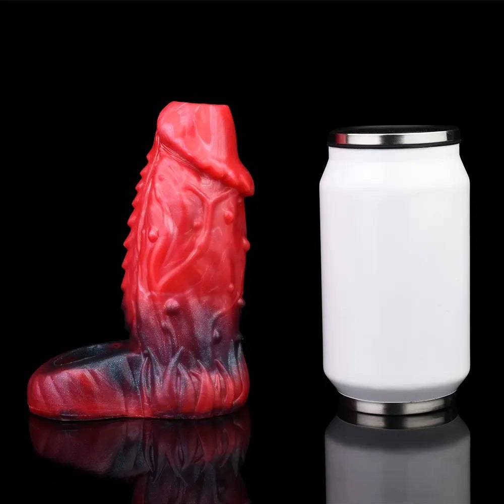 Fantasy Ridged Hollow Sleeve - Red Silicone Fantasy Dildo