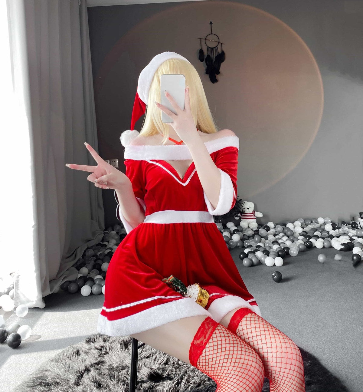 Festive Velvet Holiday Babydoll - Sexy Babydoll Lingerie