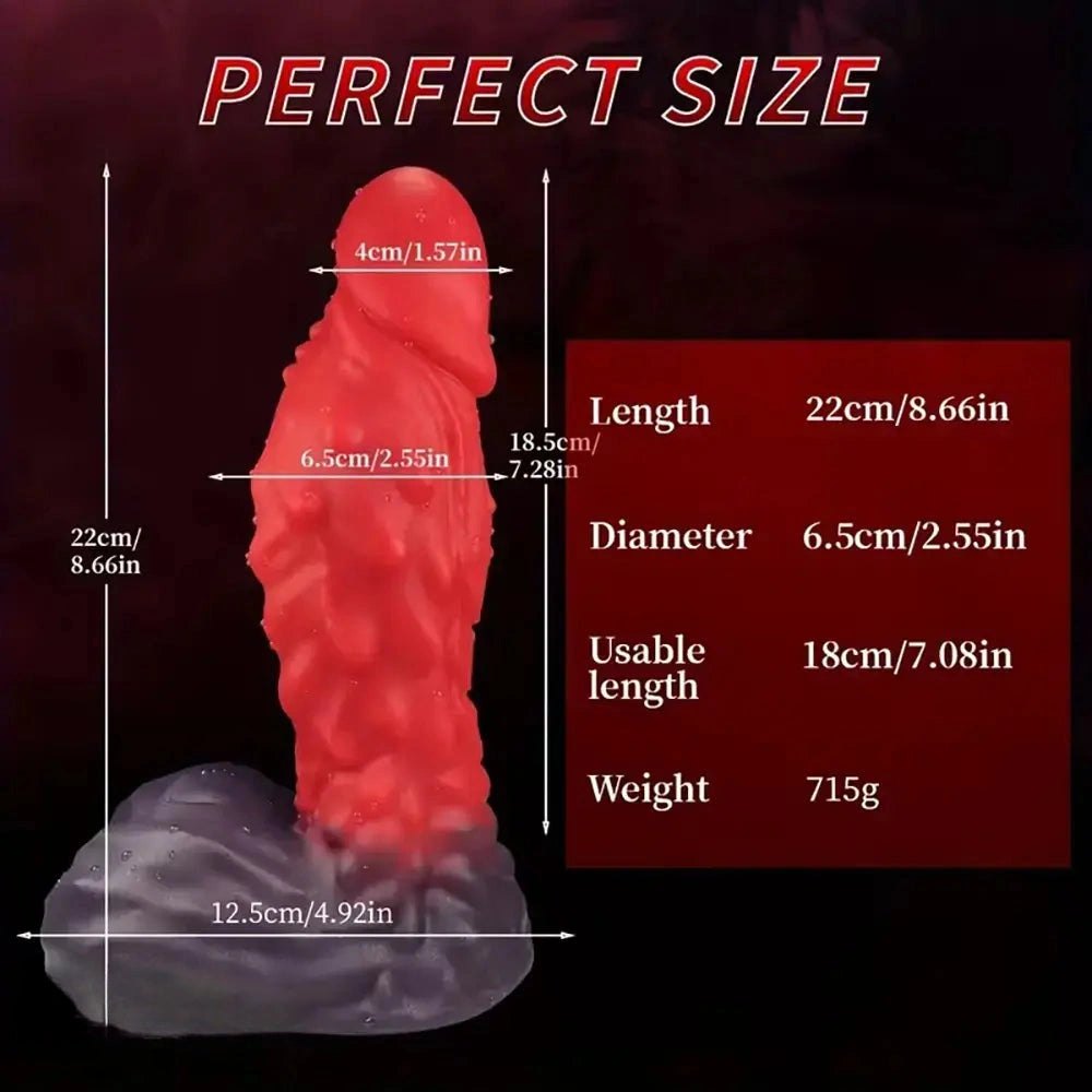 Fiery Dragon Fantasy Dildo - Red Silicone Fantasy Dildo