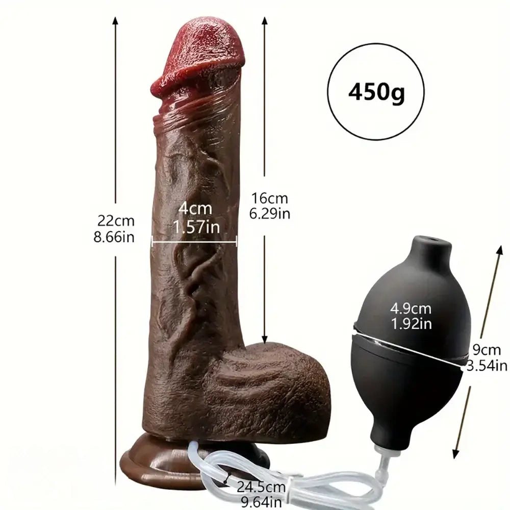 Fill-and-Squirt Realistic Dildo 8.66in - Squirt Suction Cup Dildo