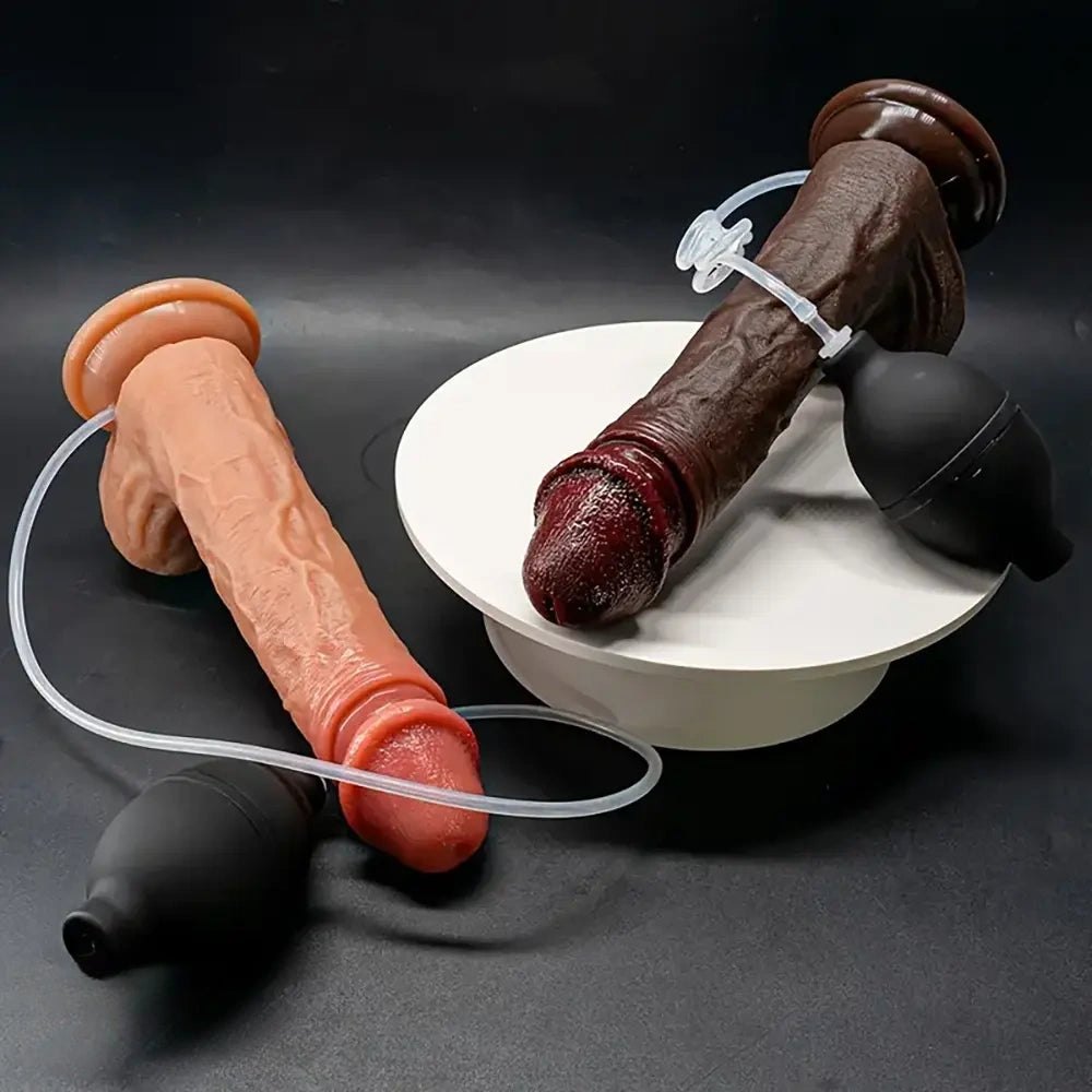 Fill-and-Squirt Realistic Dildo 8.66in - Squirt Suction Cup Dildo