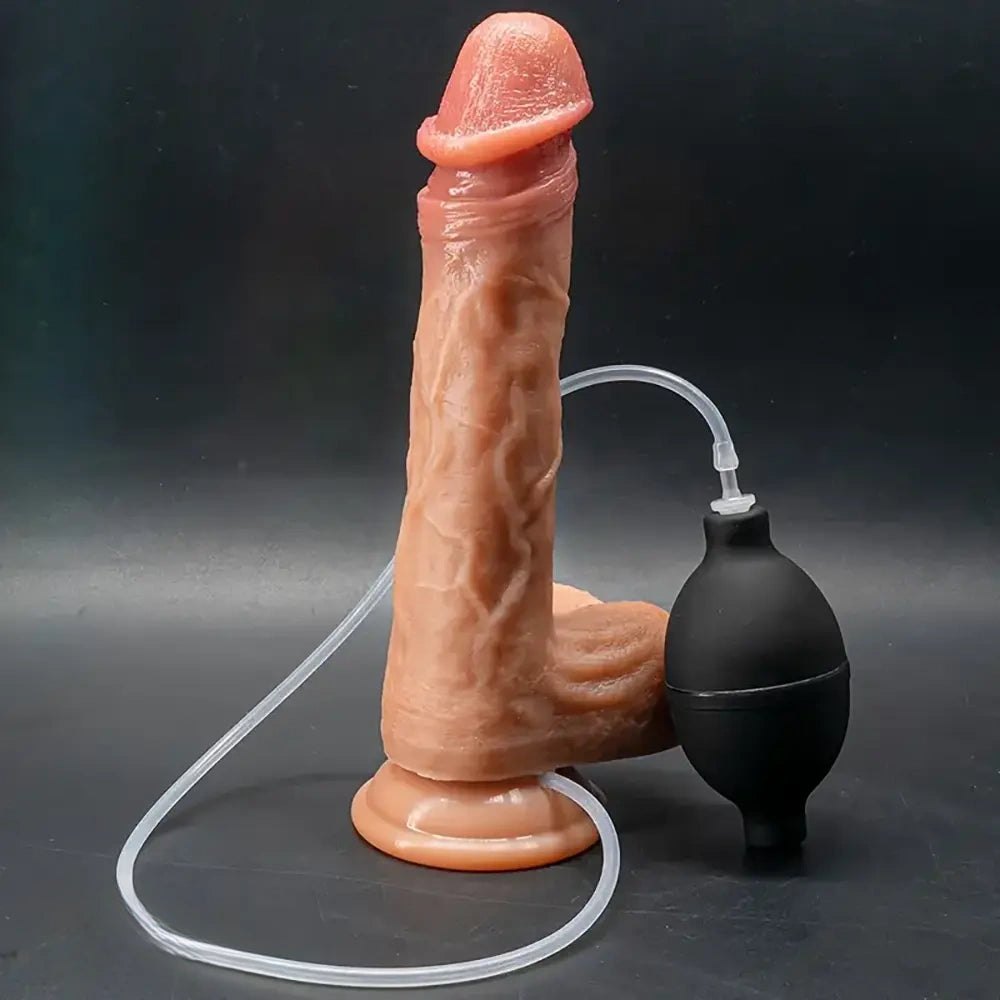 Fill-and-Squirt Realistic Dildo 8.66in - Squirt Suction Cup Dildo