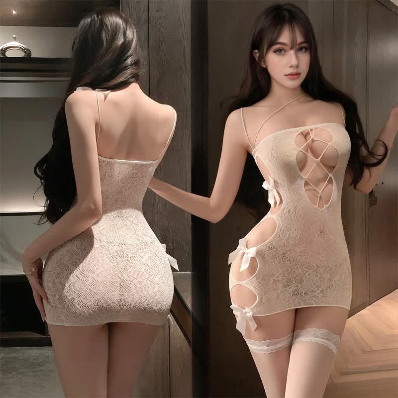 Fishnet Tearable Hip Skirt Suit - Chemise Lingerie