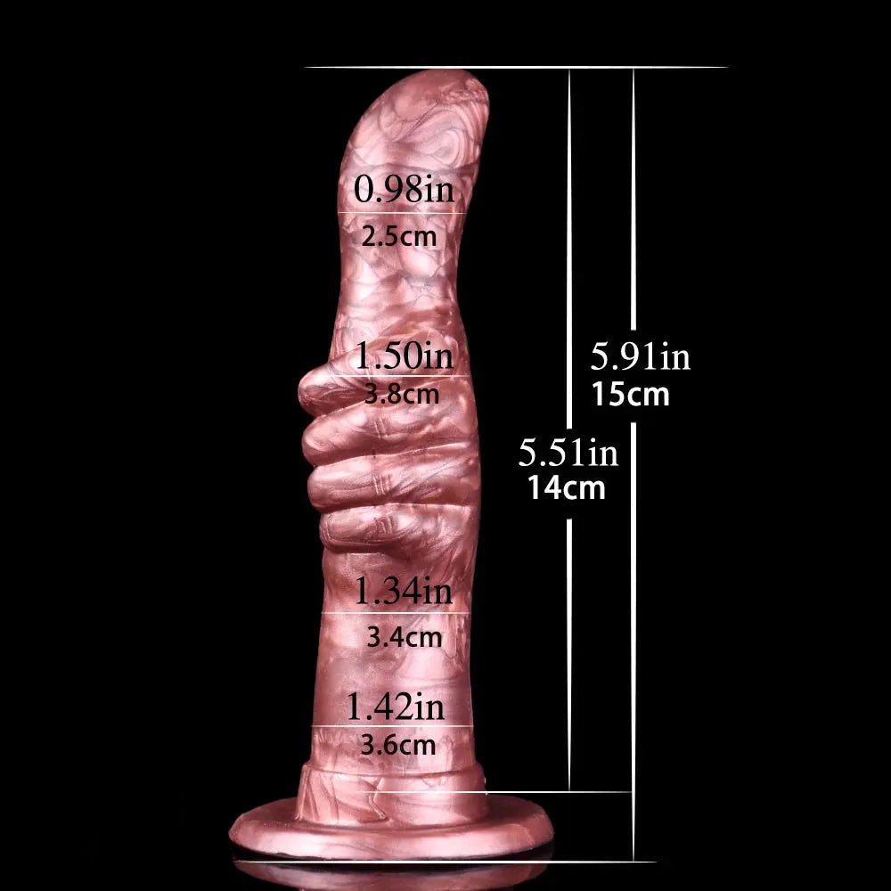 Fist-Shaped Fantasy Dildo - Rose Gold Silicone Dildo