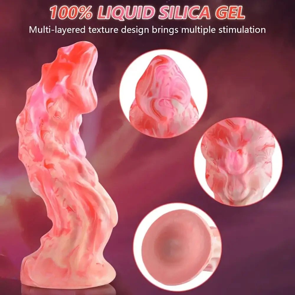 Flame Fantasy Dildo - Fire Shape Fantasy Dildo 7 in