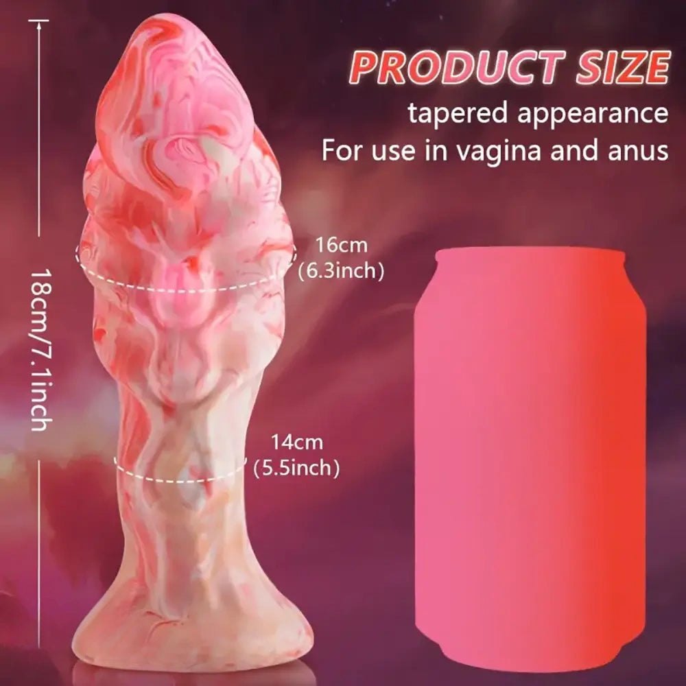 Flame Fantasy Dildo - Fire Shape Fantasy Dildo 7 in