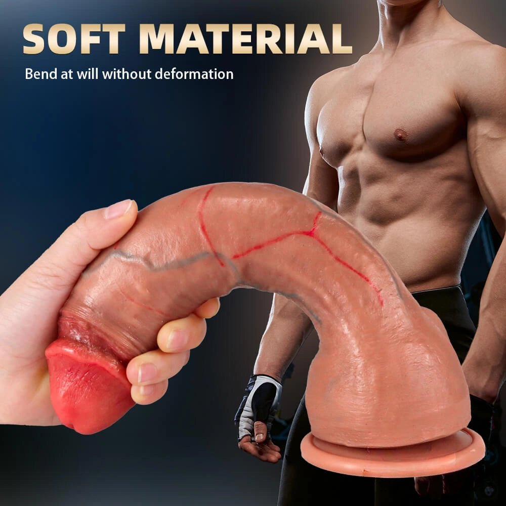 Curved Vein Suction Cup Dildo - curved suction cup dildo