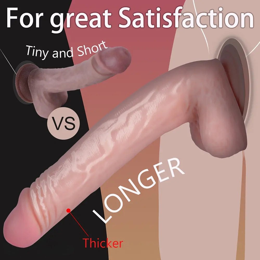 Flesh Realistic Dildo 14in - Lifelike PVC Dildo