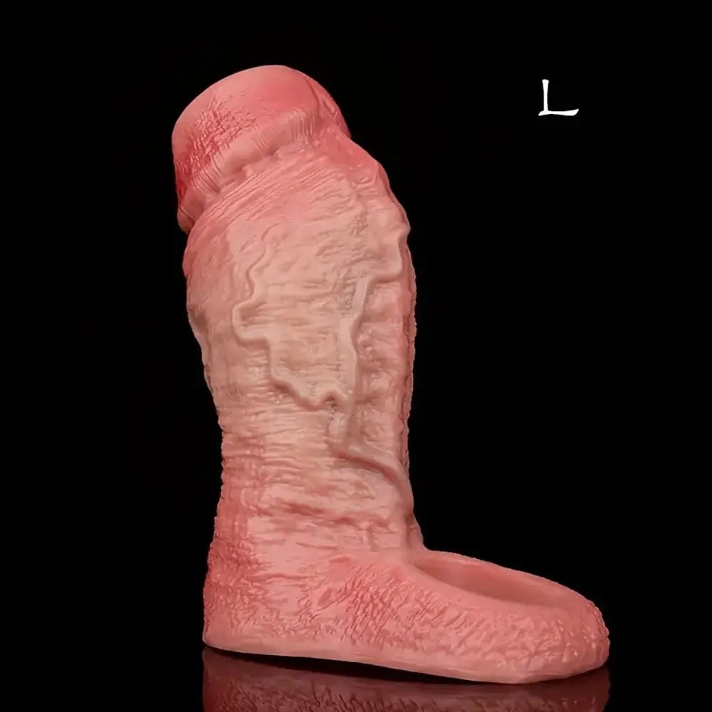 Flesh Ribbed Penis Sleeve - Realistic Silicone Sleeve