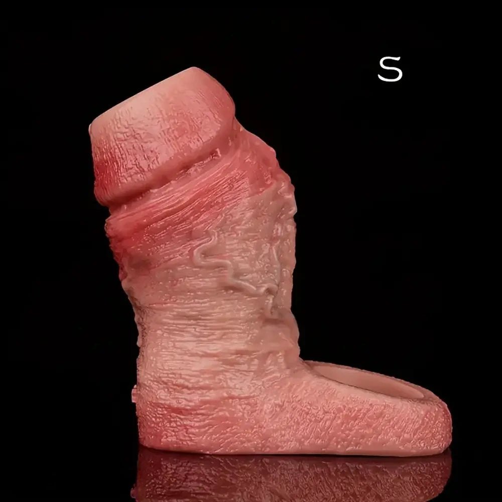 Flesh Ribbed Penis Sleeve - Realistic Silicone Sleeve