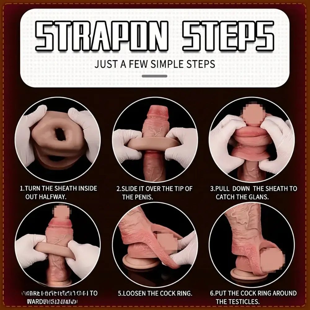 Flesh Ribbed Penis Sleeve - Realistic Silicone Sleeve