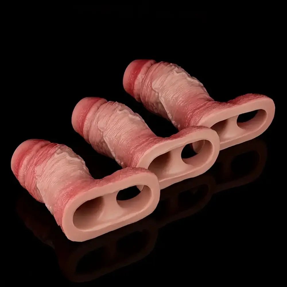 Flesh Ribbed Penis Sleeve - Realistic Silicone Sleeve