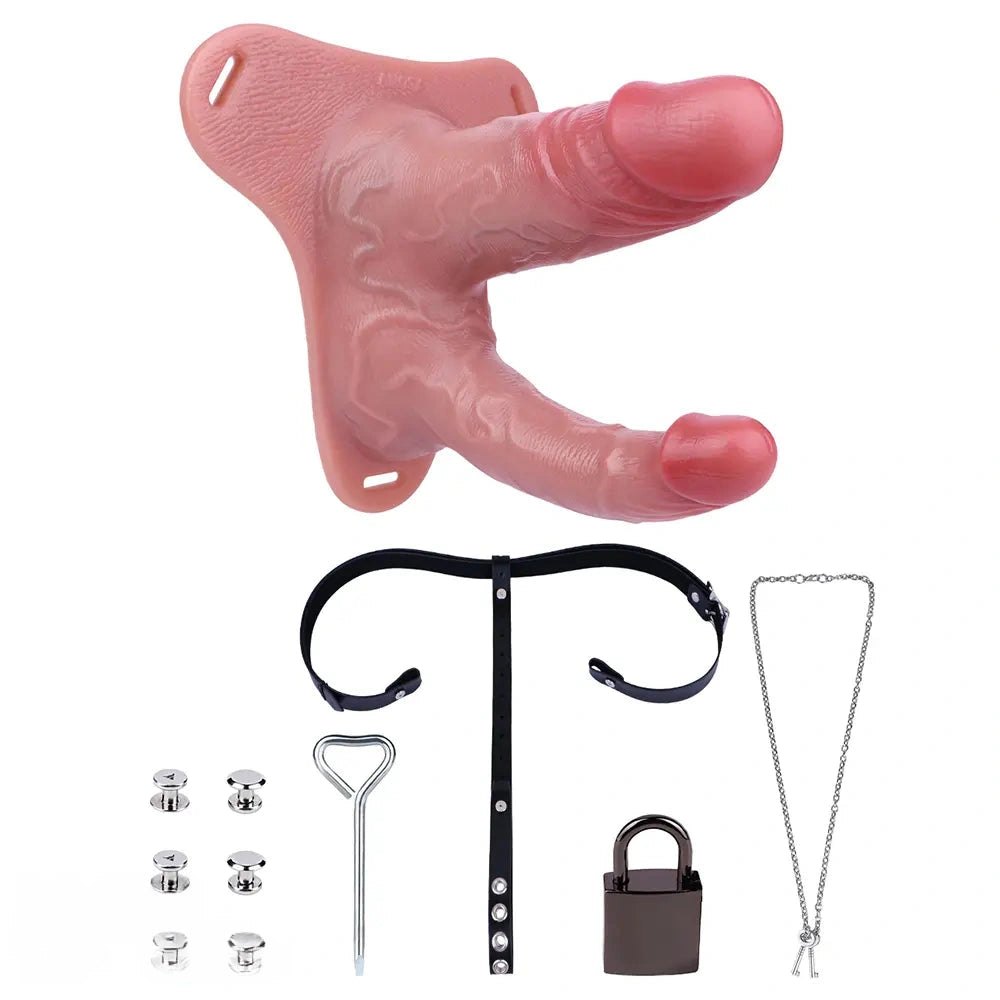 Dual-Shaft Belt Strap-On Dildo - Double Dildo Harness Set