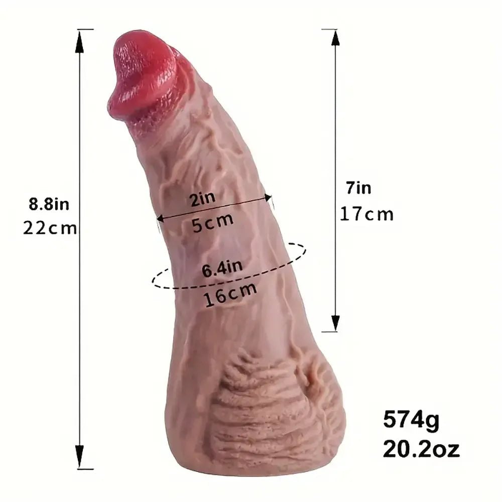 Flesh Silicone Suction Dildo 8.8in - Suction Cup Dildo