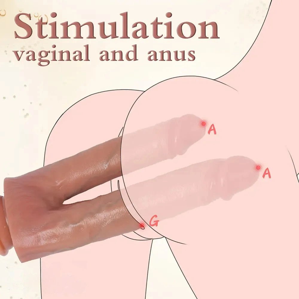 Flesh Twin Shaft Double Dildo - Strap On Double Dildo 10.83in