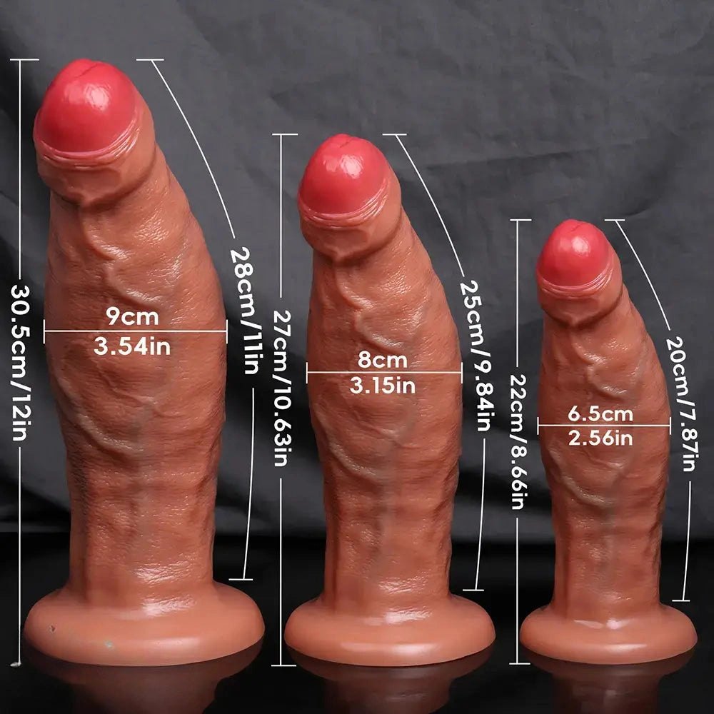 Uncut Silicone Suction Cup Dildo - suction cup dildo three sizes