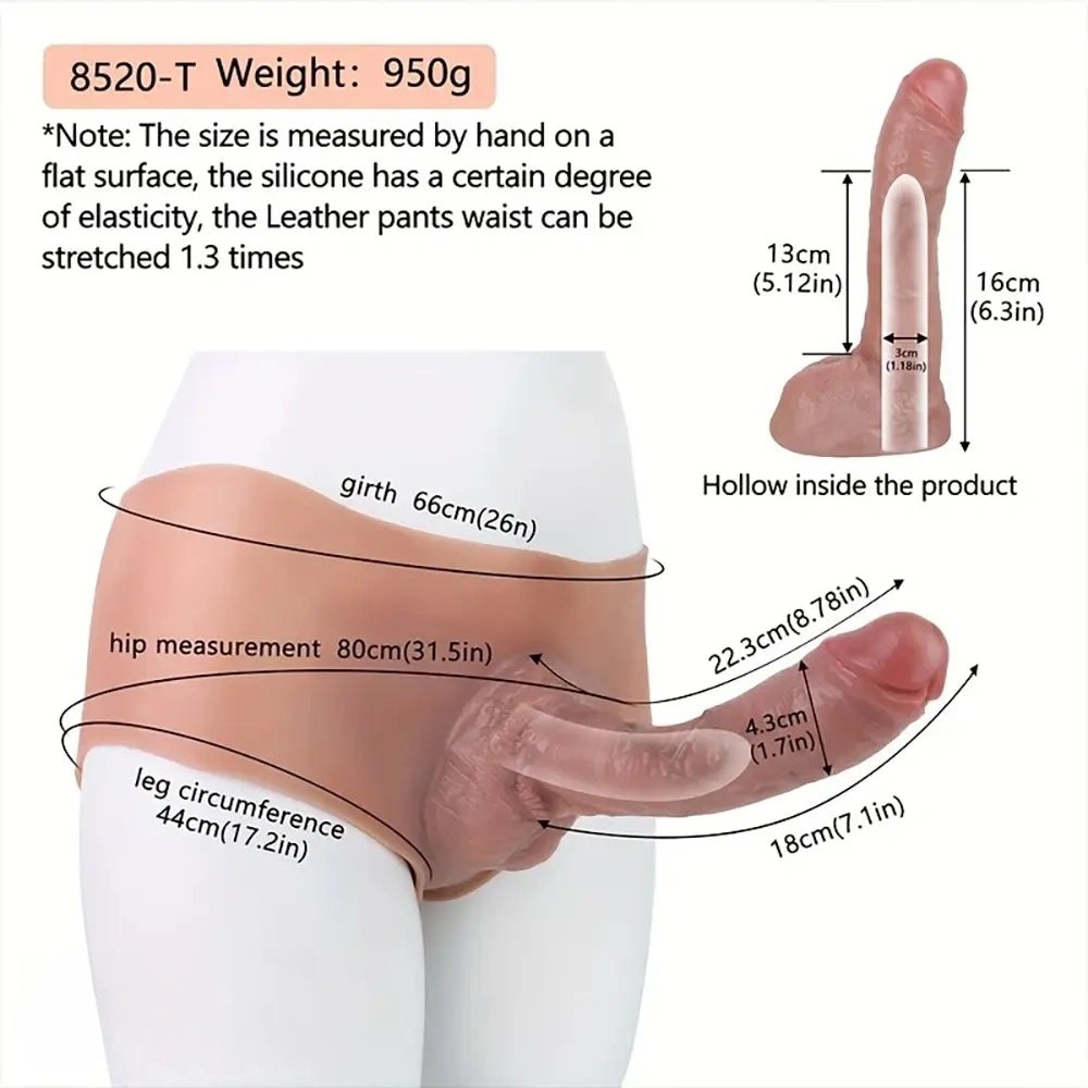 Flesh Wearable Panty Strap-On Dildo - Double-Ended Strap-On Dildo