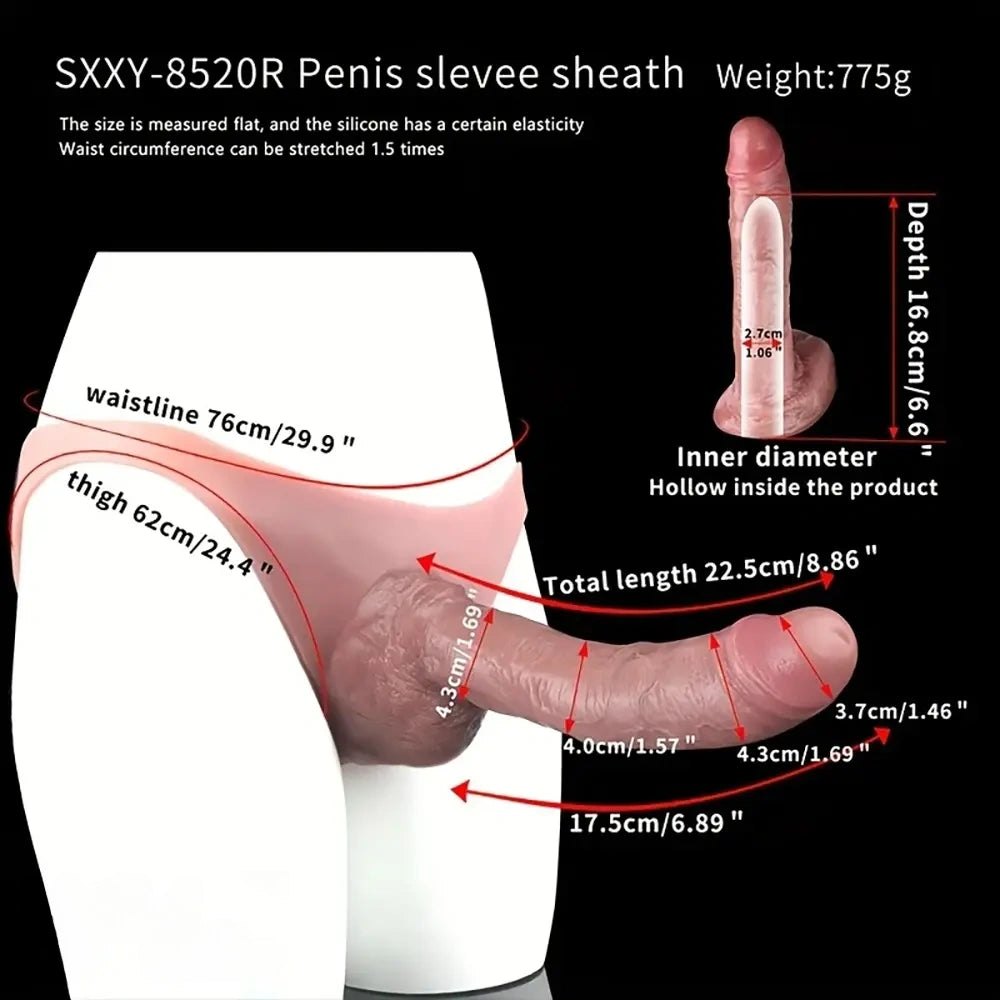 Flesh Wearable Panty Strap-On Dildo - Double-Ended Strap-On Dildo