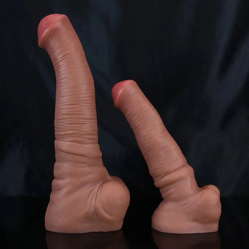 Flesh Wrinkled Suction Base Dildo - Realistic Suction Dildo