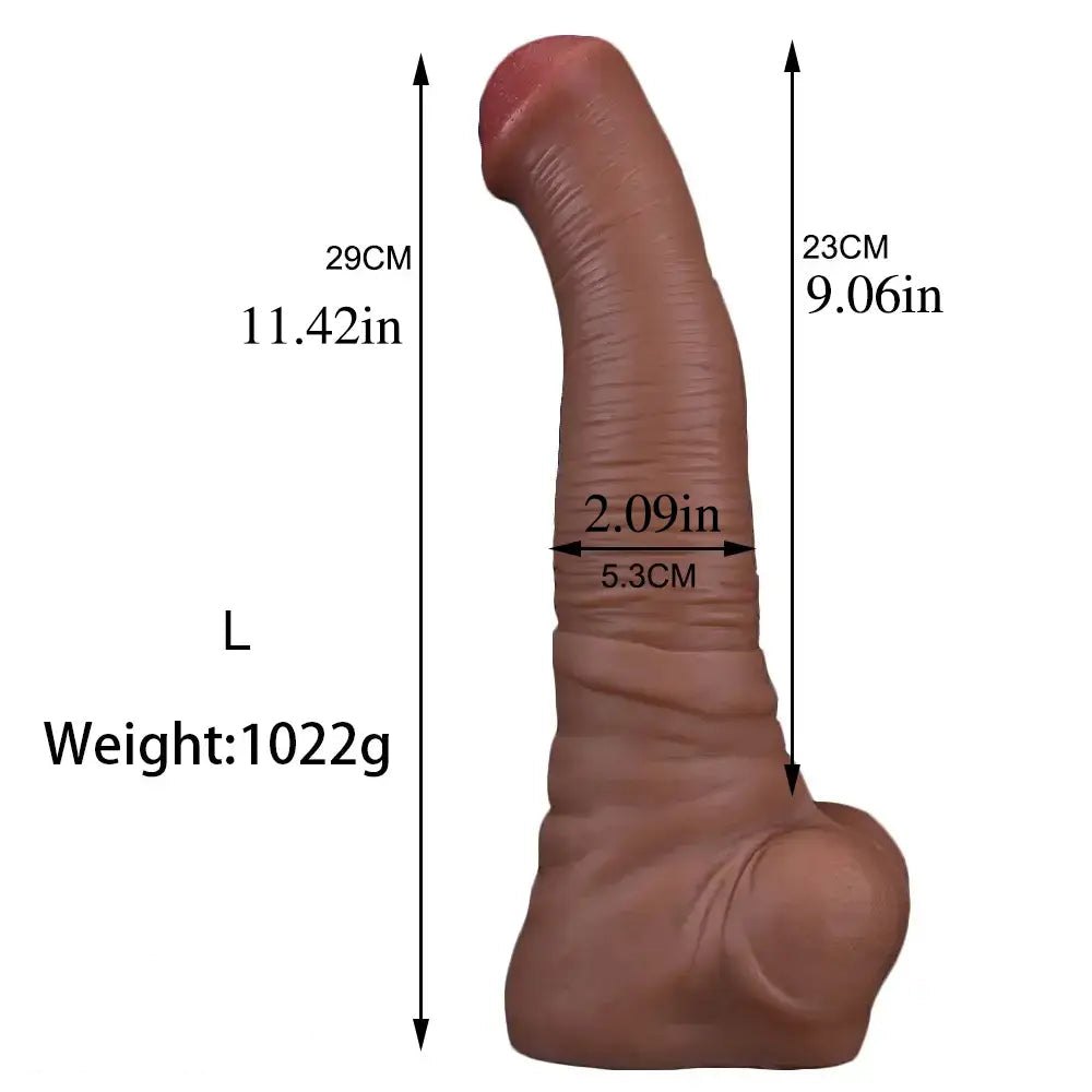 Flesh Wrinkled Suction Base Dildo - Realistic Suction Dildo