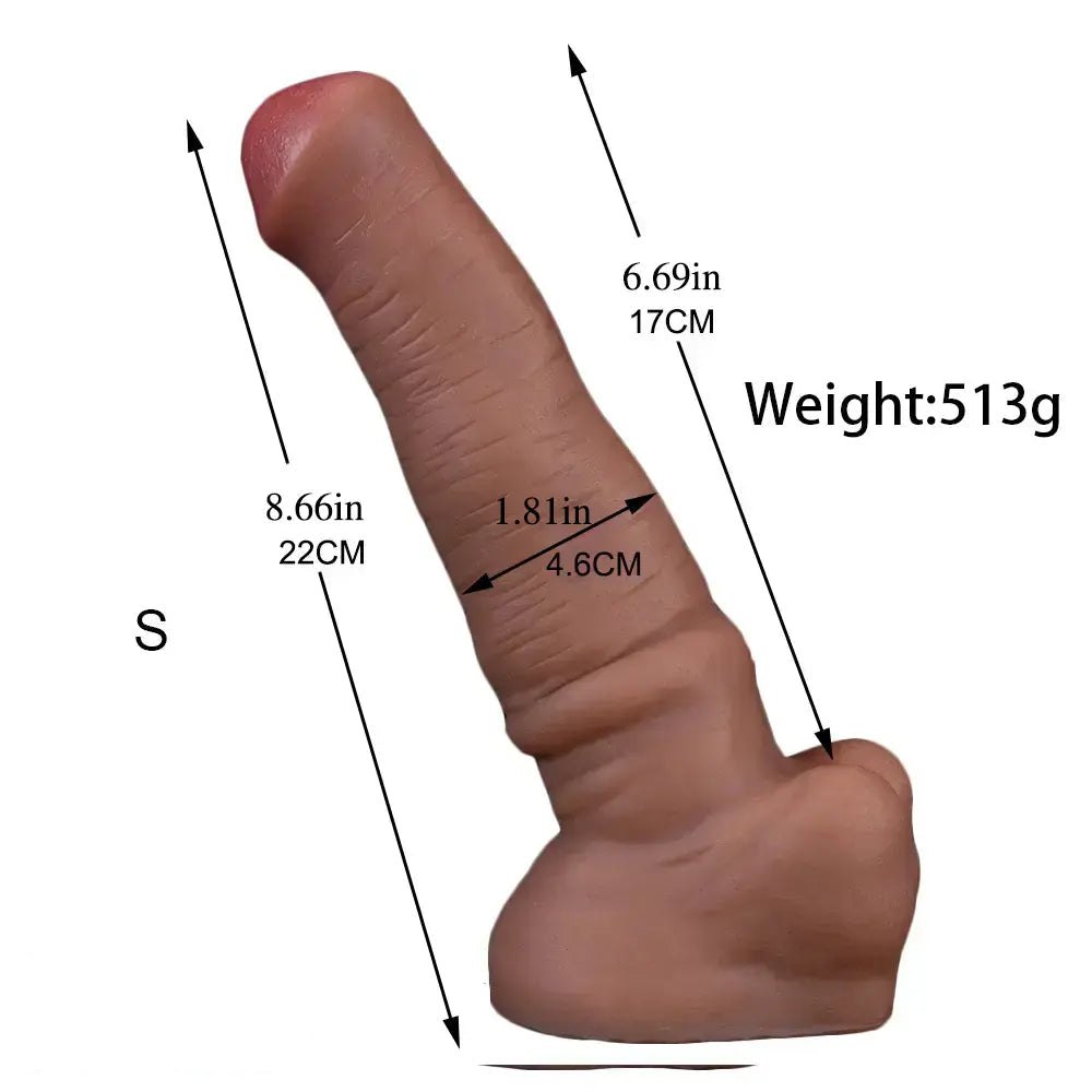 Flesh Wrinkled Suction Base Dildo - Realistic Suction Dildo