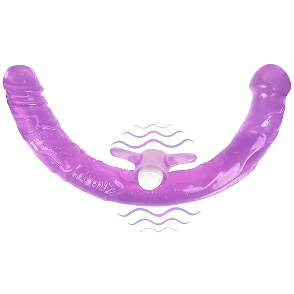 Flexible Purple Double-Ended Dildo - Double Ended Strap-On Dildo