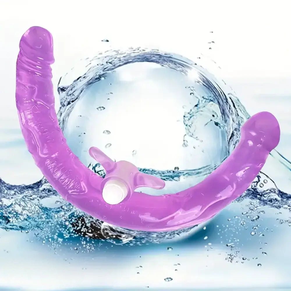 Flexible Purple Double-Ended Dildo - Double Ended Strap-On Dildo
