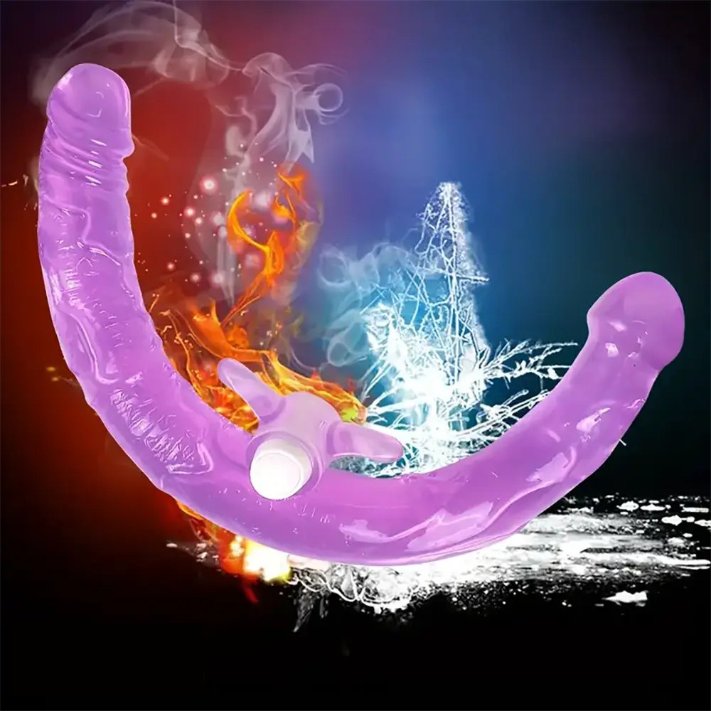 Flexible Purple Double-Ended Dildo - Double Ended Strap-On Dildo