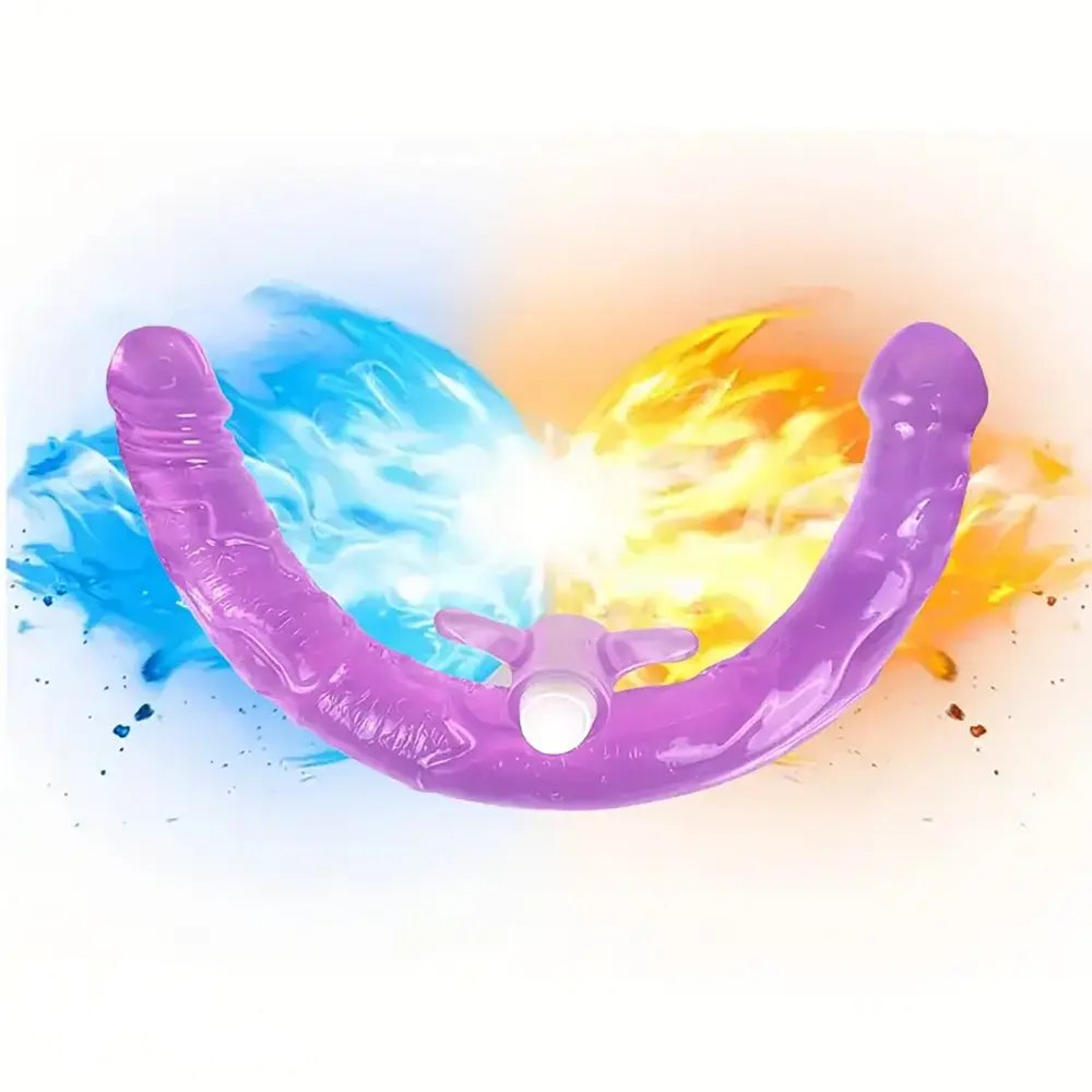 Flexible Purple Double-Ended Dildo - Double Ended Strap-On Dildo