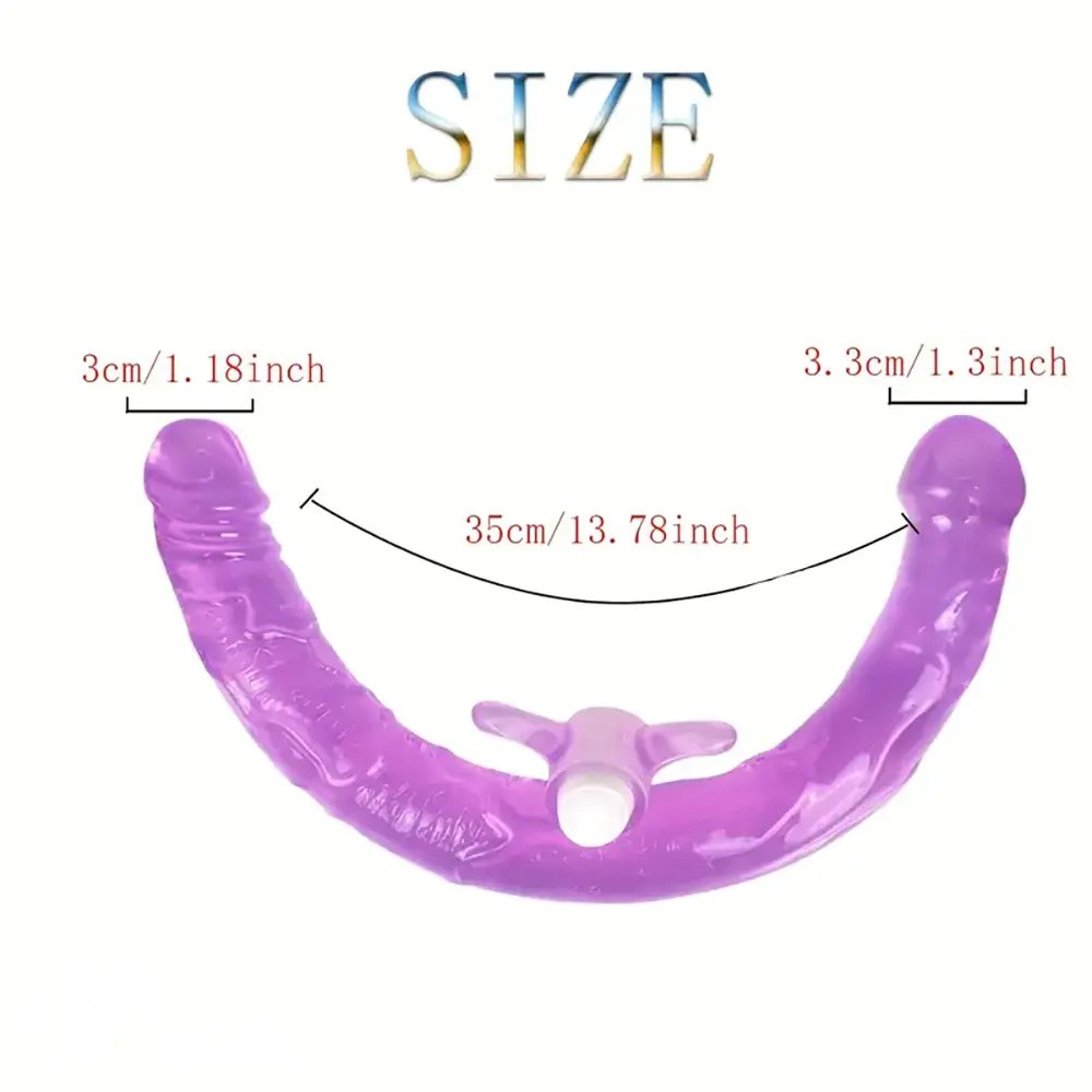 Flexible Purple Double-Ended Dildo - Double Ended Strap-On Dildo