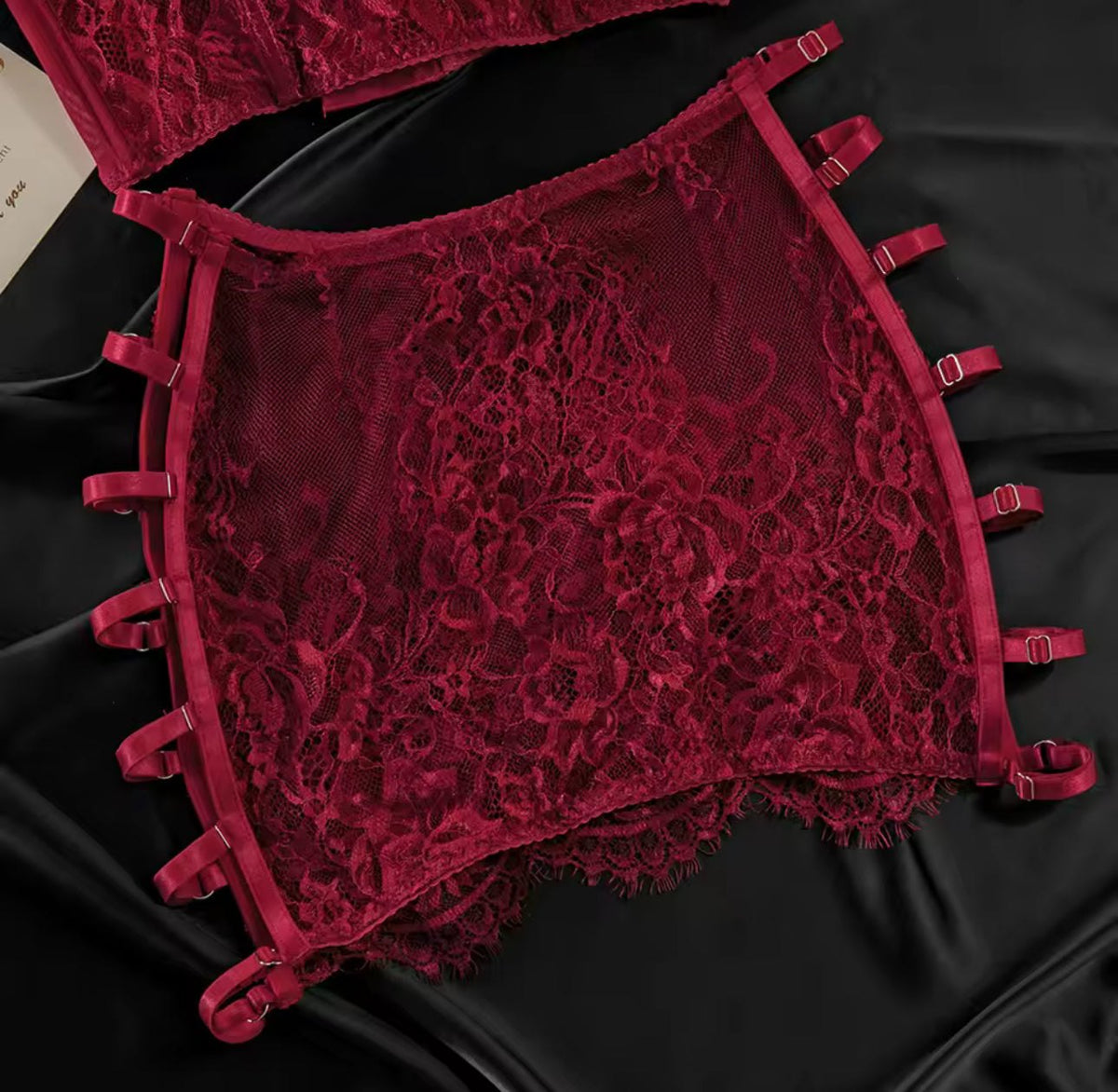 Floral Lace Mesh Lingerie Set - Bra and Panty Set