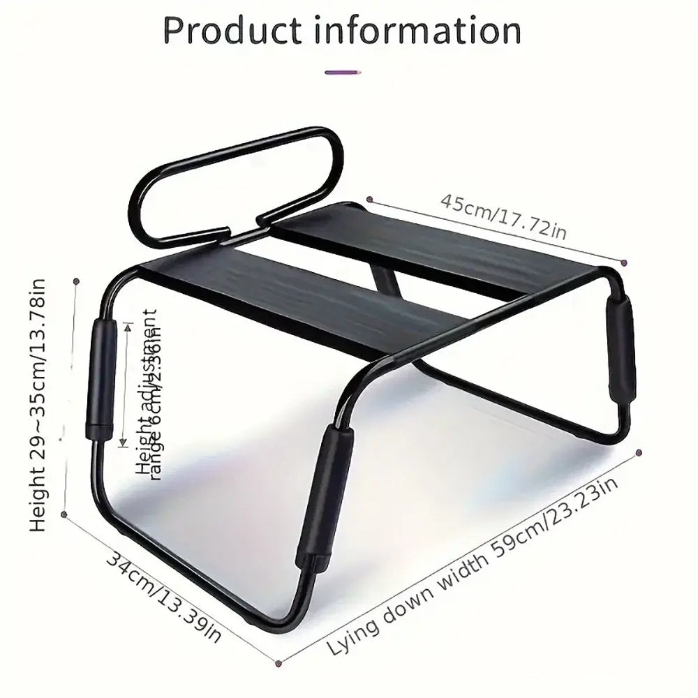 Folding Headrest Sex Chair - Adjustable Metal Frame