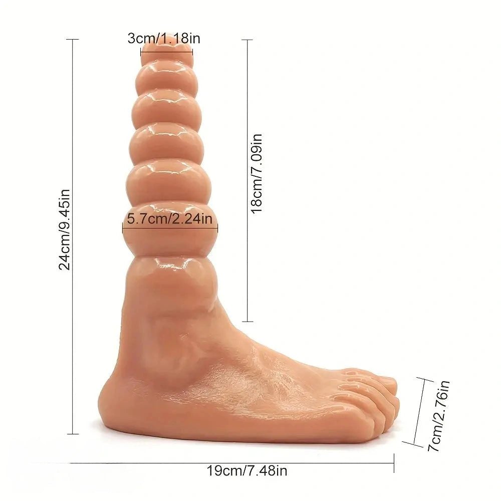 Foot Shaped Anal Beads Dildo - Novelty Beaded Dildo