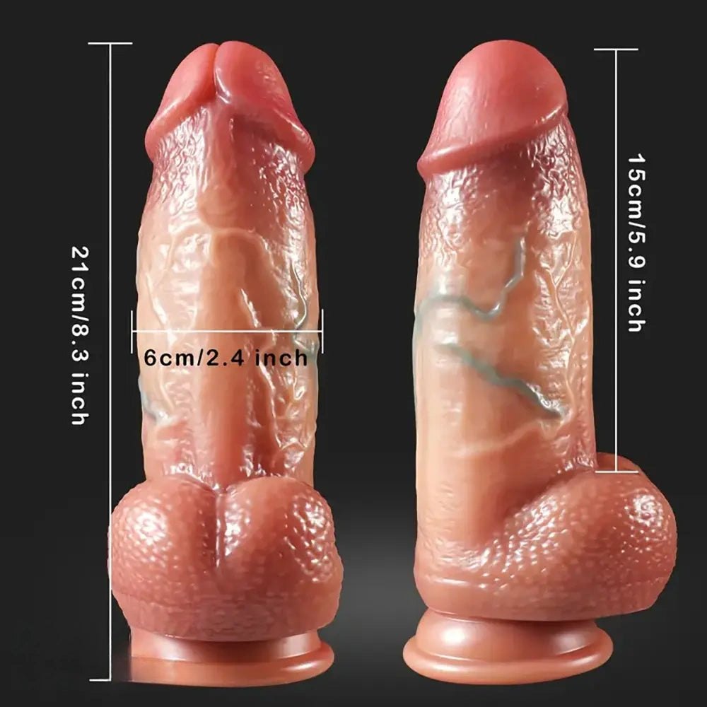 Foreskin Detail Thick Dildo - Large Thick Silicone Dildo
