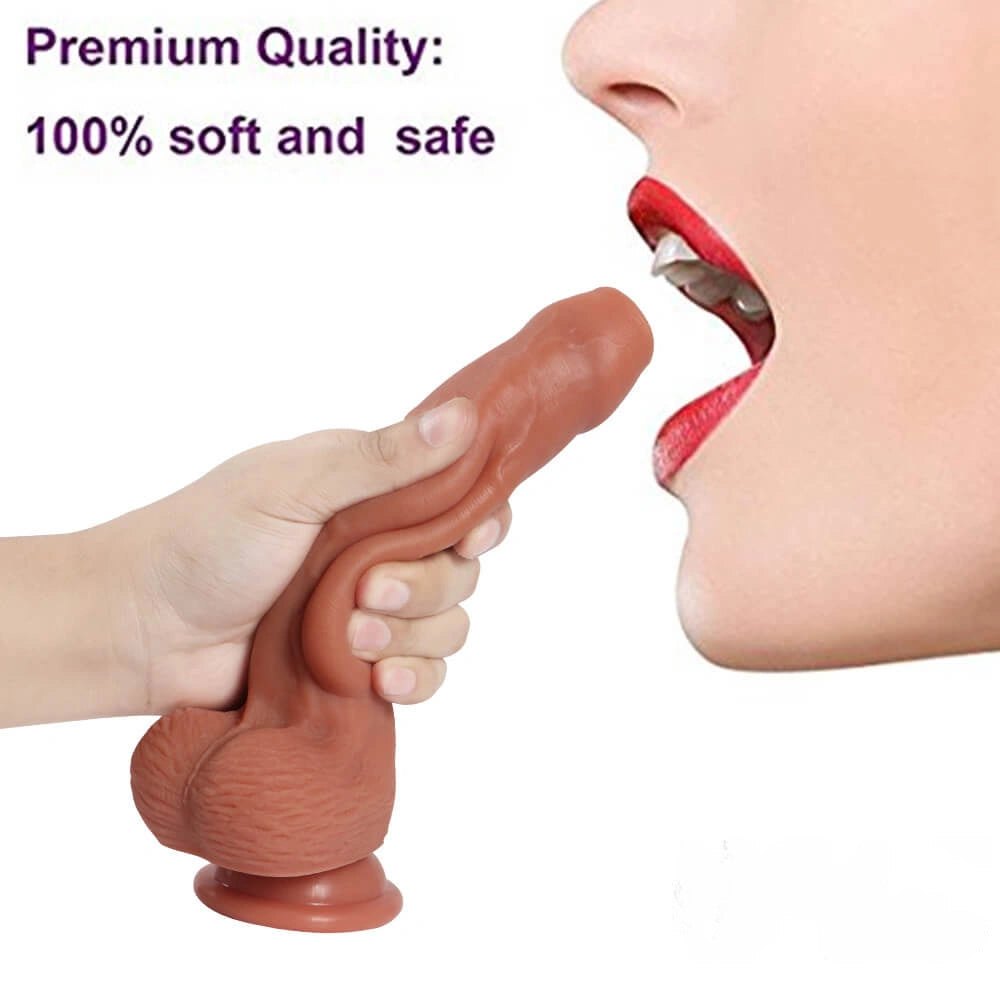 Foreskin Detail Suction Dildo - Silicone Suction Cup Dildo