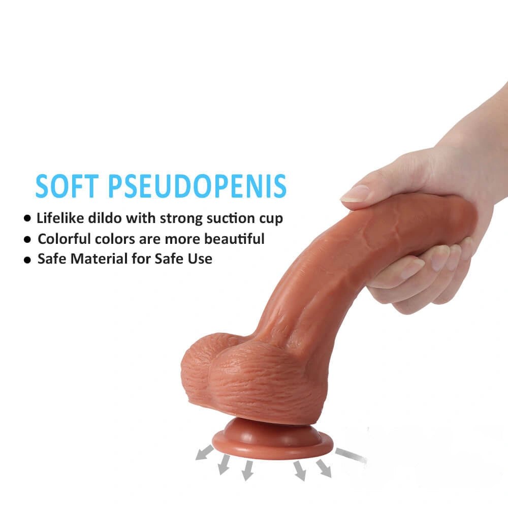 Foreskin Detail Suction Dildo - Silicone Suction Cup Dildo