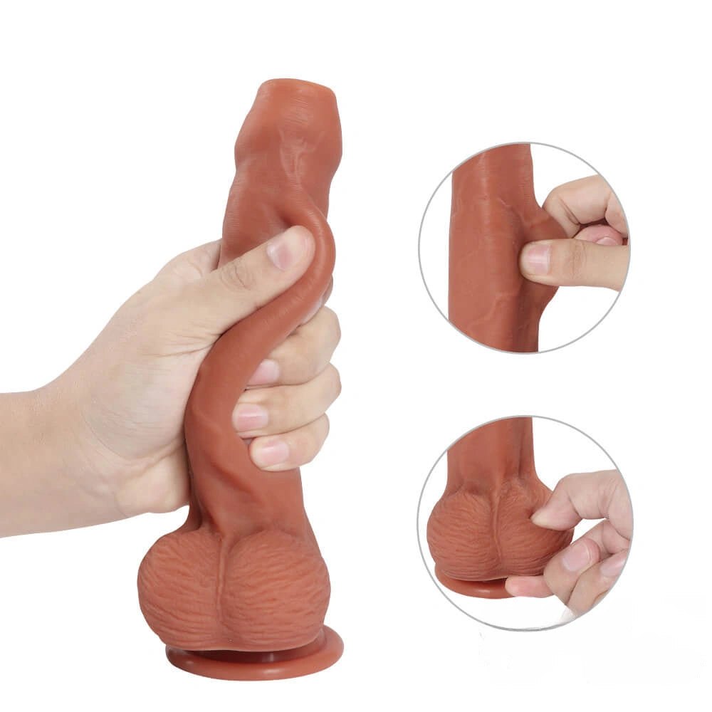 Foreskin Detail Suction Dildo - Silicone Suction Cup Dildo