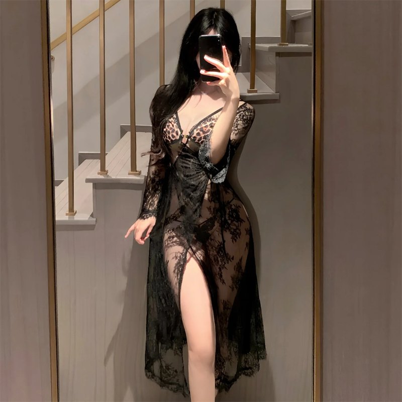 French Lace Open-Cup Dress - Chemise Lingerie